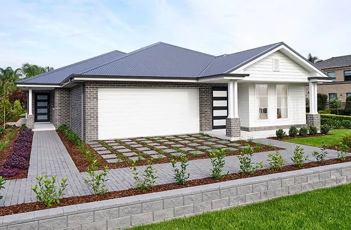 A completed custom narrow lot home in Melbourne by Destin Constructions, showcasing modern facade and space-saving architecture.